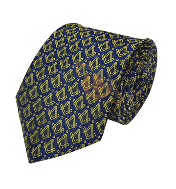 Masonic Regalia Tie with Gold Square and Compass _Unique Regalia